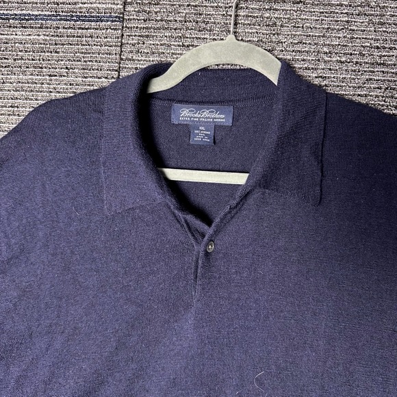 Brooks Brothers XXL Extra Fine Italian Merino Wool Knit Polo Sweater - Picture 1 of 6